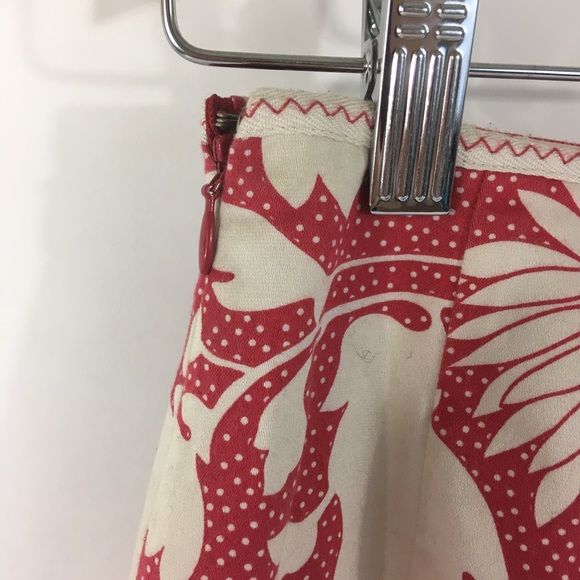Red floral vintage Anne Taylor loft pretty skirt! - Picture 5 of 7